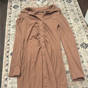 Abercrombie & Fitch Tan Ribbed Dress